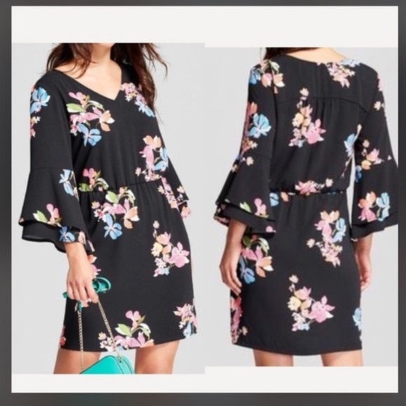a new day black floral dress